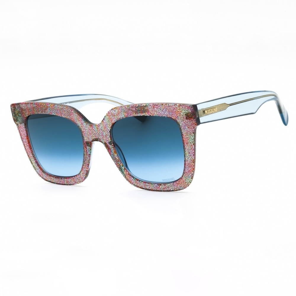 Missoni Pink Multicolor Glitter Frame Sunglasses with Blue Gradient Lenses